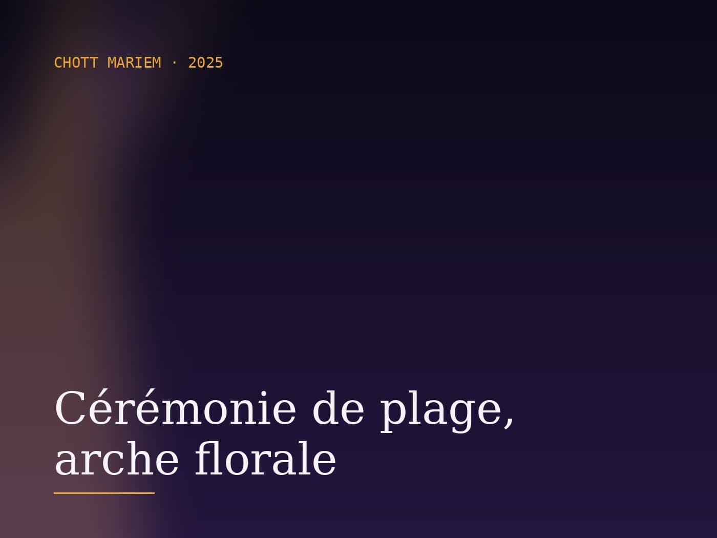Cérémonie de plage, arche florale