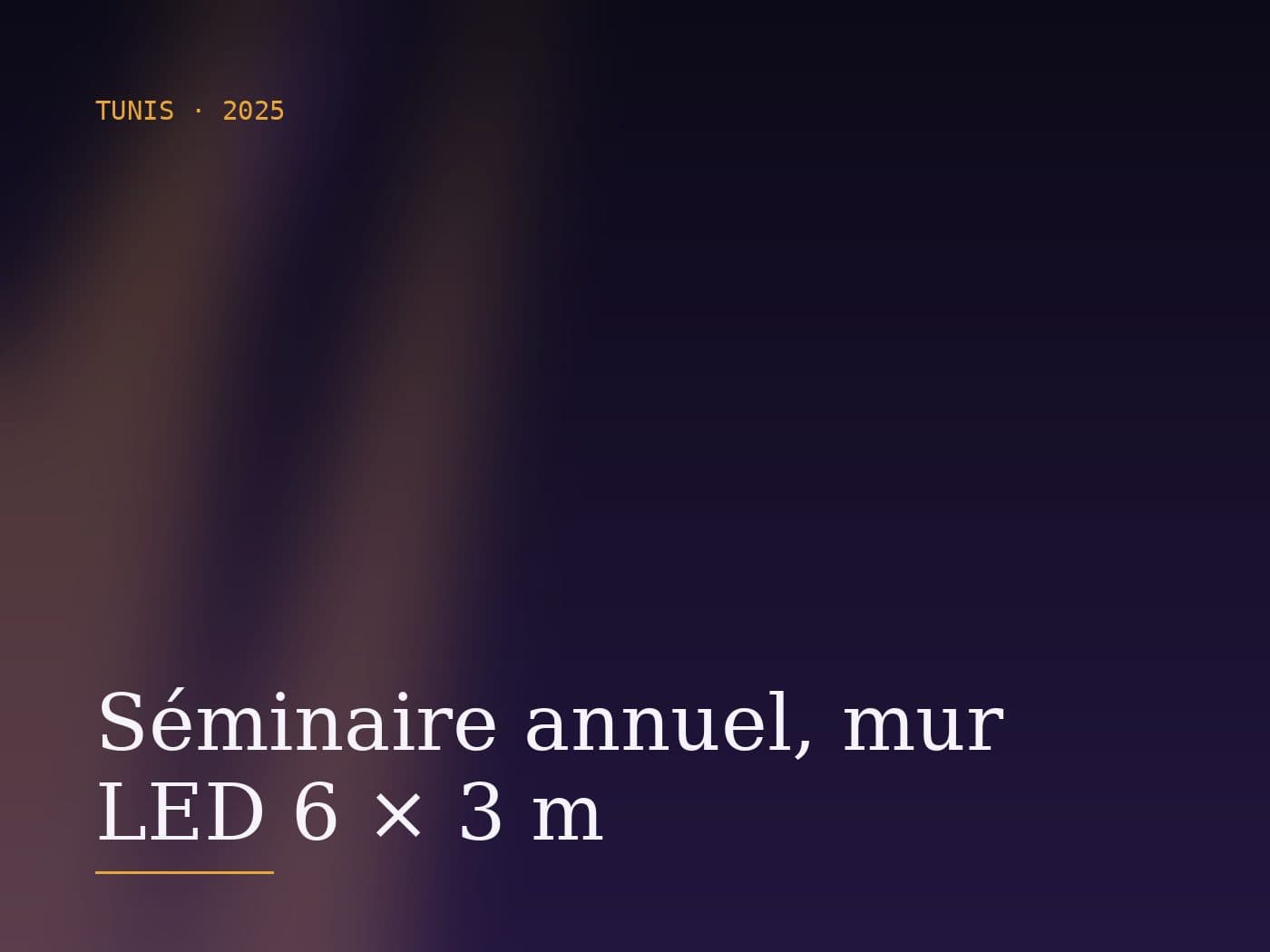 Séminaire annuel, mur LED 6 × 3 m